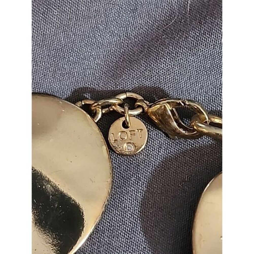 Signed Ann Taylor Loft Hammer Texture Linked Bracelet Vintage
